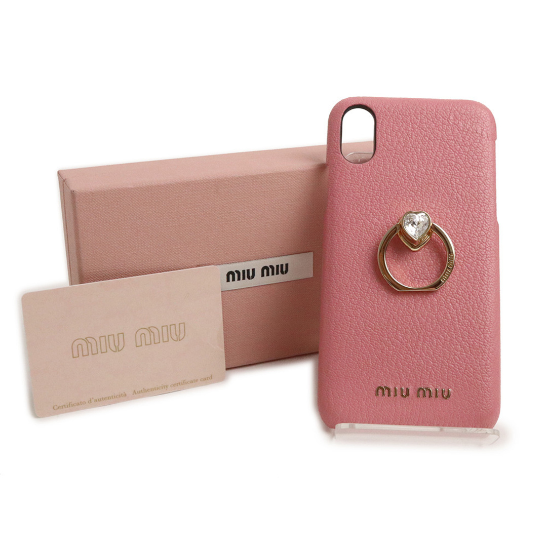 【新品】MIUMIU マドラスレザー iPhone カバー ピンクiPhoneケース