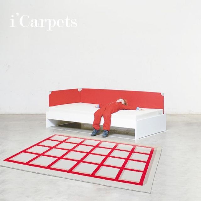icarpets red check rug レッドチェック スクエアラグ 1