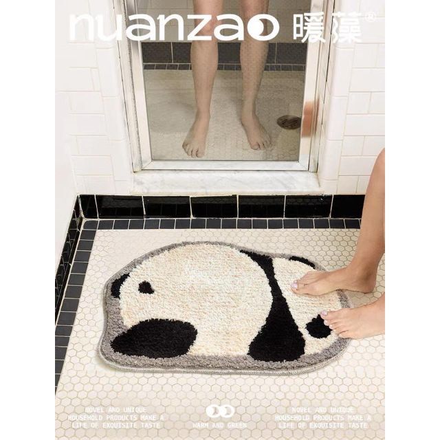 Nuanzao panda mini rug パンダ ミニラグ グレー 2