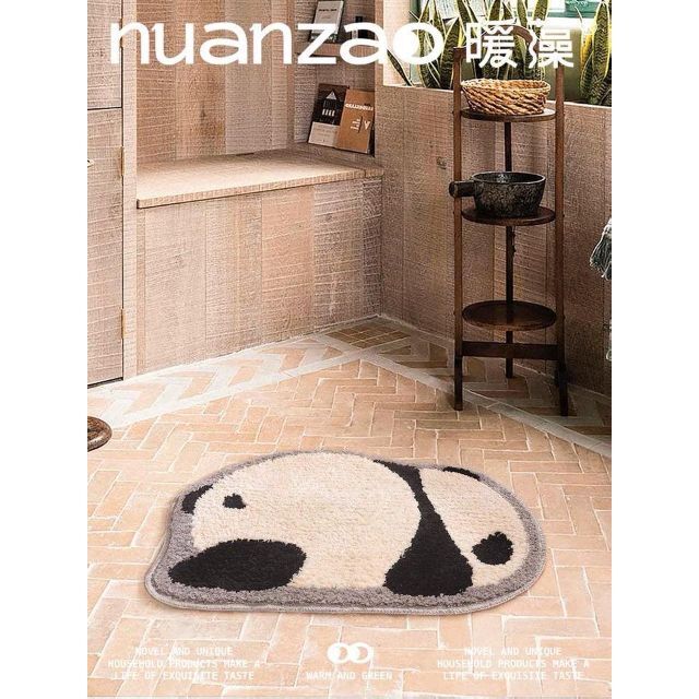 Nuanzao panda mini rug パンダ ミニラグ グレー 3