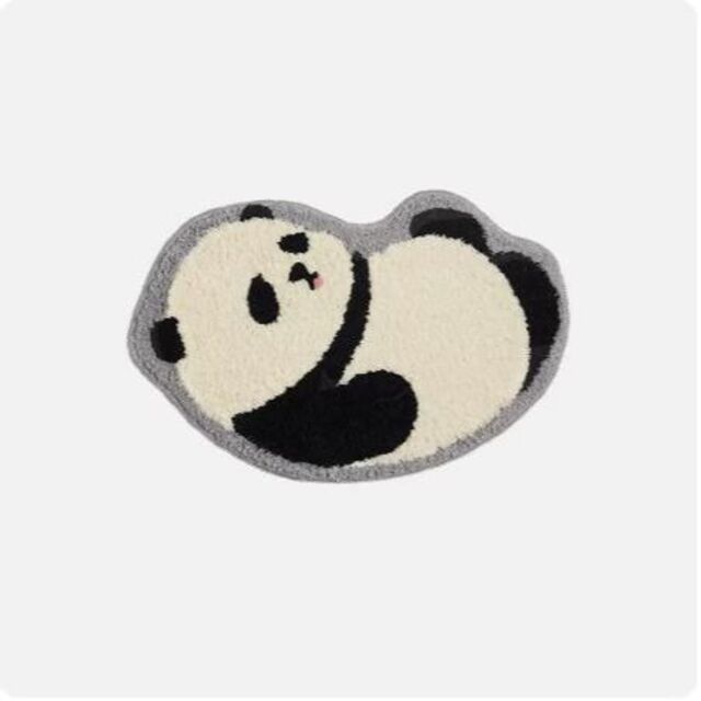 Nuanzao panda mini rug パンダ ミニラグ グレー 9