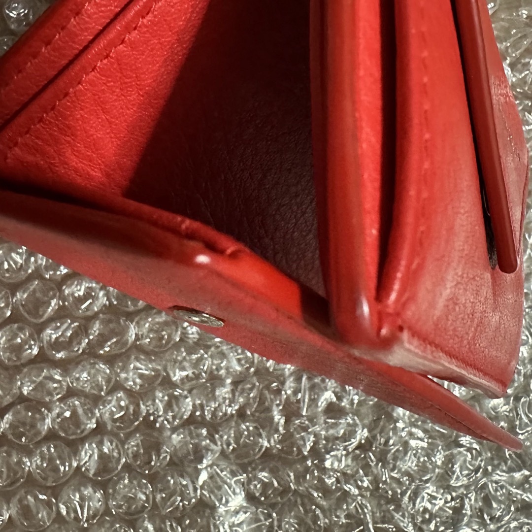 Balenciaga(バレンシアガ)のバレンシアガ ペーパーミニ 391446 レザー コンパクトウォレット レッド レディースのファッション小物(財布)の商品写真