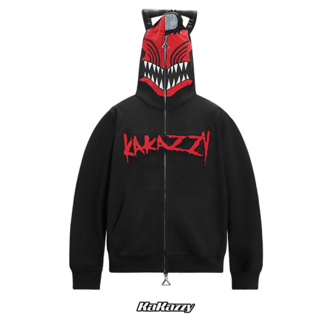 在庫処分kakazzy Full Zip Hoodie  ブラック（L、XL）