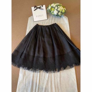 フォクシー(FOXEY)の専用⭐︎美品⭐︎FOXEYスカートGarland38(ブラック)タグ付き(ひざ丈スカート)