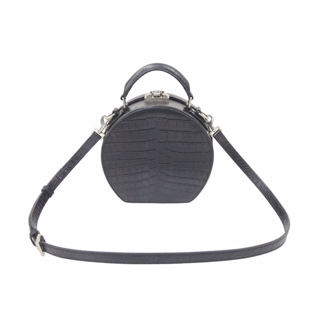 一番人気物 ロゴ ショルダーバッグ ブラック ハンドバッグ ドラム 2WAY クロコ型押し サンローラン LAURENT SAINT Laurent Saint 美品 48689 中古 ハンドバッグ 美品 クロコ ショルダー付き ハンドバッグ