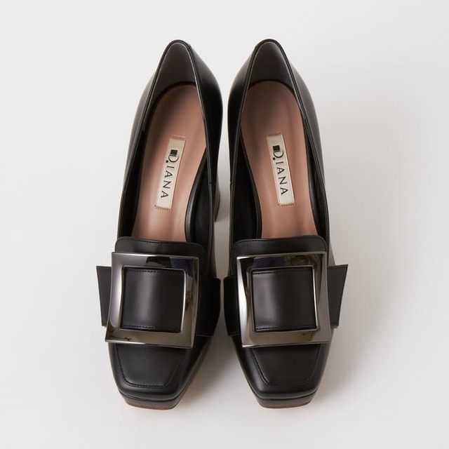 【未使用新品】DIANA ダイアナ ヒール パンプス 革靴 黒 23.5cm