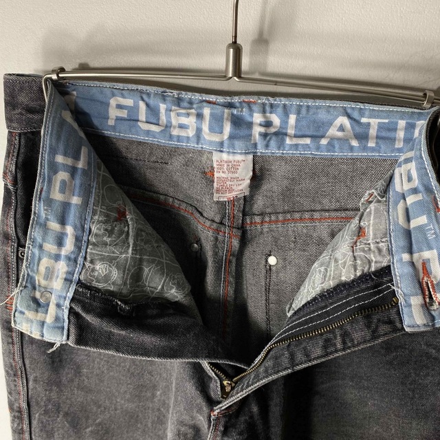 90's Platinum FUBU ブラックデニム 32 バギーインディゴ 【限定価格