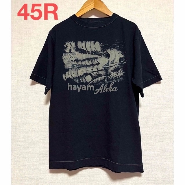 45R - 試着のみ 青波プリントの908 45星Tシャツ インディゴ 葉山