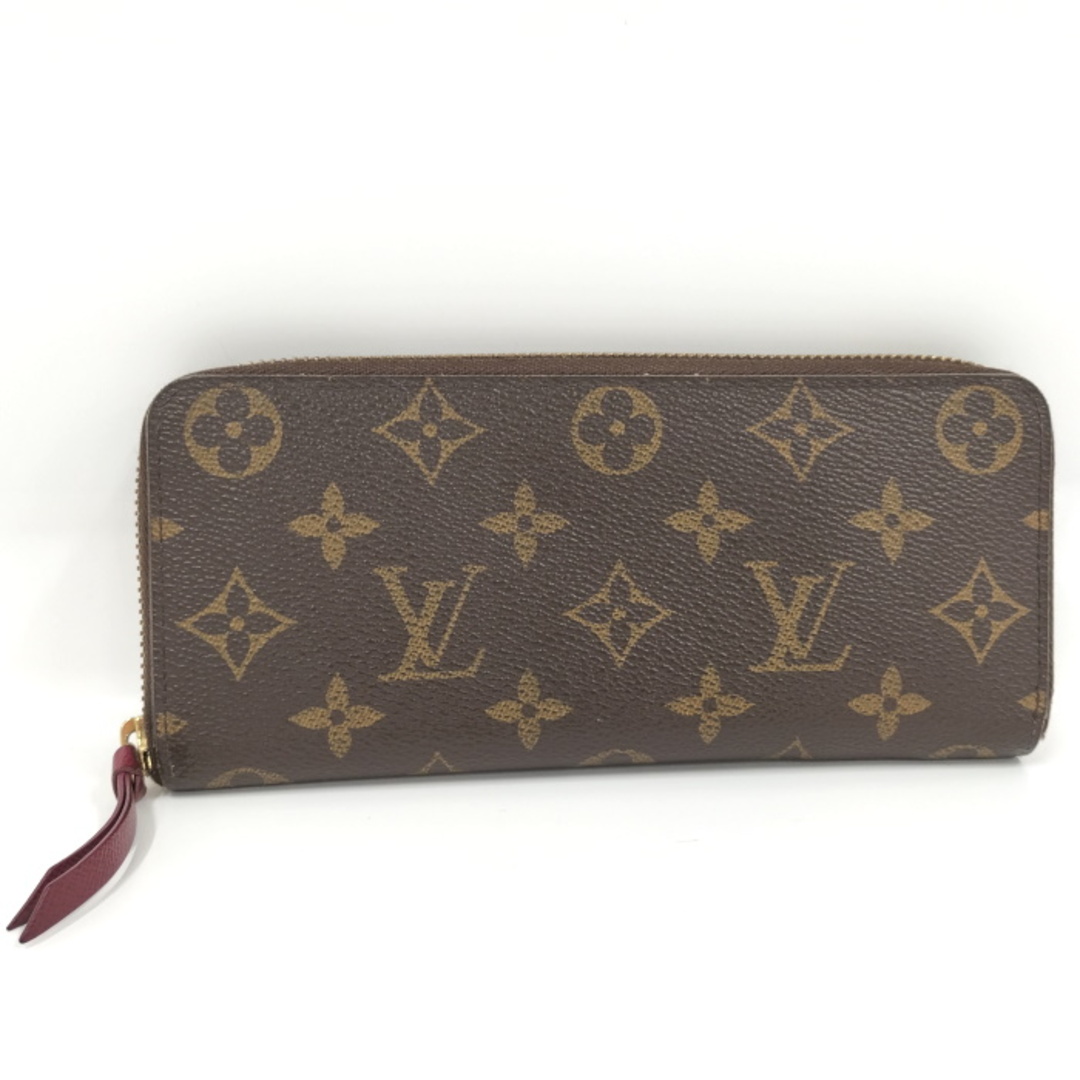 フューシャ素材ラインLOUIS VUITTON ポルトフォイユクレマンス ラウンドファスナー長財布