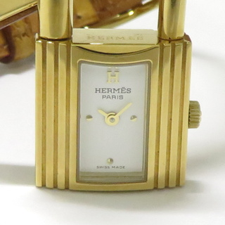 エルメス(Hermes)のHERMES ケリーウォッチ レディース 腕時計 オーストリッチ ゴールド金具(腕時計)