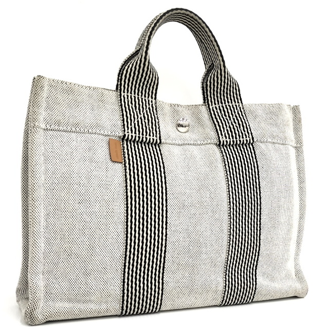 HERMES トートバッグ フールトゥPM キャンバス グレー - トートバッグ