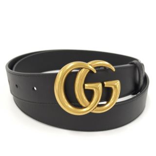 グッチ(Gucci)のGUCCI ベルト GGマーモント レザー ブラック ゴールド 414516(ベルト)