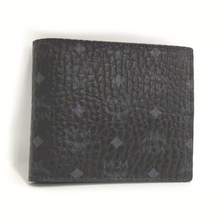 エムシーエム(MCM)のMCM ヴィセトス 二つ折り財布 コーテッドキャンバス レザー ブラック系(長財布)