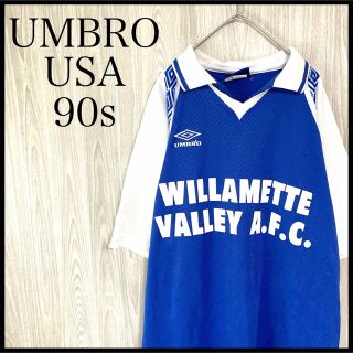 90s】アンブロ USA製 青タグ ナンバリング 長袖 ゲームシャツ smcint.com
