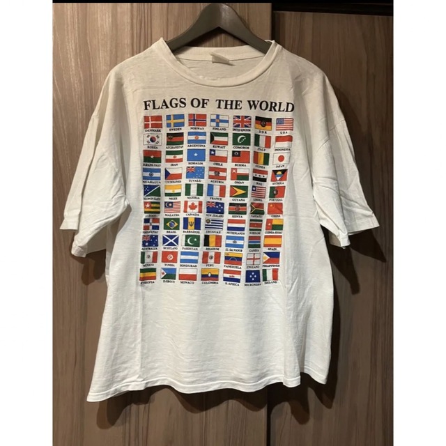 トップスvintage フラッグ　国旗　80s 在原みゆ紀　シングルステッチ　tシャツ