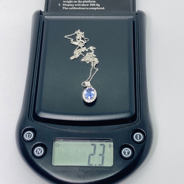新品 K18WG ダイヤ付 天然タンザナイト ネックレス TZ1.09D0.20 最高の