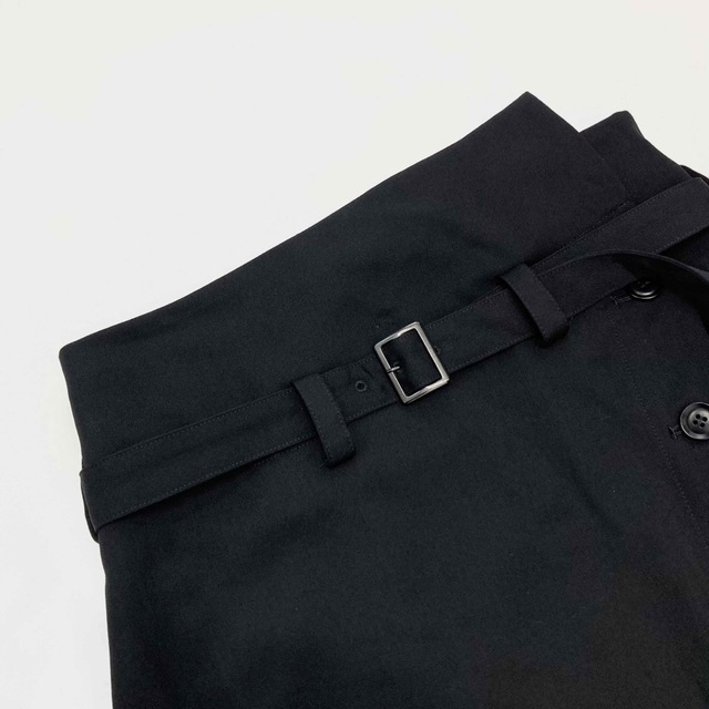 Y's 19AW ウールギャバ 変形デザイン ラップスカート 黒1 | blog