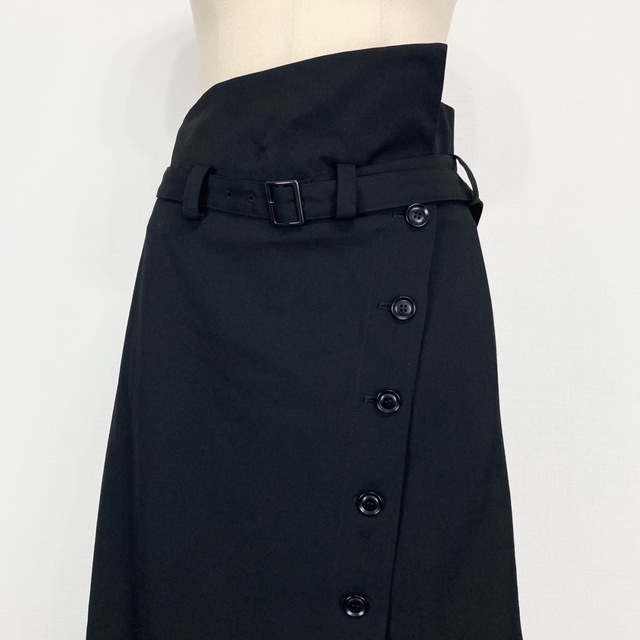 Y's 19AW ウールギャバ 変形デザイン ラップスカート 黒1 | blog