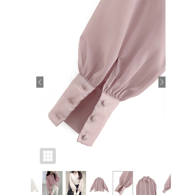 GRL(グレイル)のグレイル　シアーシャツ　ピンク レディースのトップス(シャツ/ブラウス(長袖/七分))の商品写真