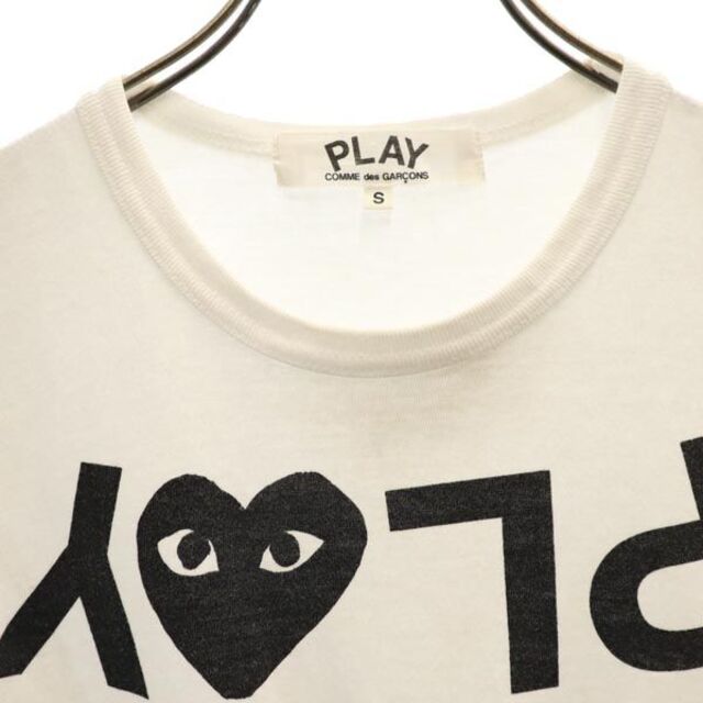 プレイコムデギャルソン 2008年 日本製 ロゴプリント 半袖 Tシャツ S 白 PLAY COMME des GARCONS レディース   【230503】 メール便可