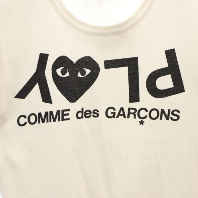 プレイコムデギャルソン 2008年 日本製 ロゴプリント 半袖 Tシャツ S 白 PLAY COMME des GARCONS レディース   【230503】 メール便可