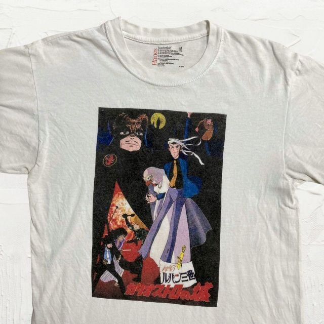 JZI Hanes ビンテージ 白 ルパン三世 カリオストロの城 Tシャツ JZI Hanes ビンテージ 白 ルパン三世 カリオストロの城 Tシャツ