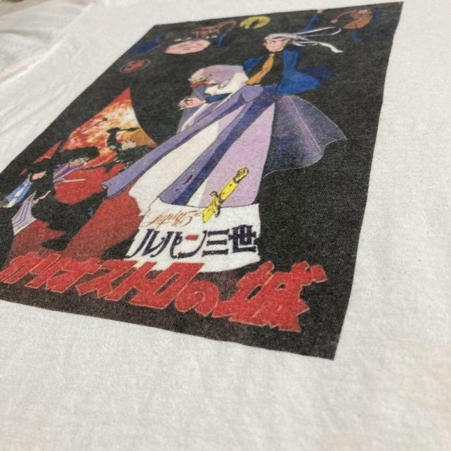JZI Hanes ビンテージ 白 ルパン三世 カリオストロの城 Tシャツ JZI Hanes ビンテージ 白 ルパン三世 カリオストロの城 Tシャツ