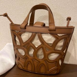 ザラ(ZARA)のZARA カットワークミニトートバッグ　美品(トートバッグ)