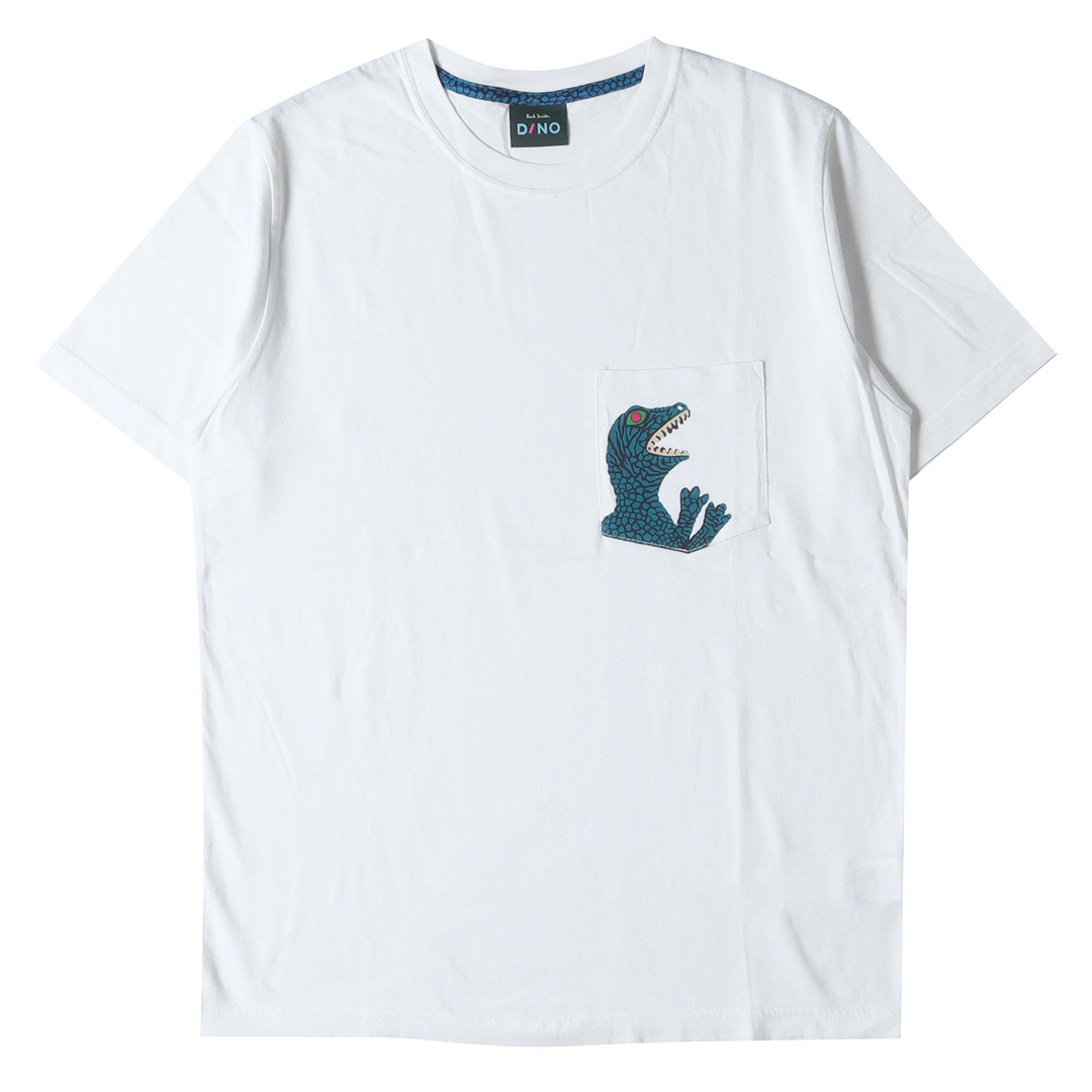 Paul Smith ポールスミス Tシャツ ディノ プリント ポケット クルーネックTシャツ 282549 021R DINO ダイナソー ホワイト 白 L トップス カットソー 半袖 【メンズ】