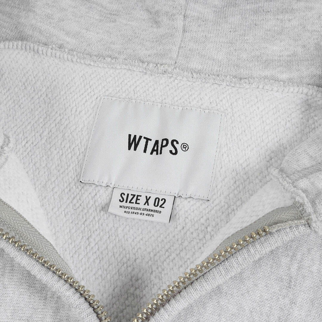 WTAPS ダブルタップス パーカー GPSロゴ 刺繍 ハーフジップ スウェットシャツ OUTRIGGER 01 / SWEATSHIRT 19AW  グレー M トップス フーディー トレーナー 【メンズ】【中古】