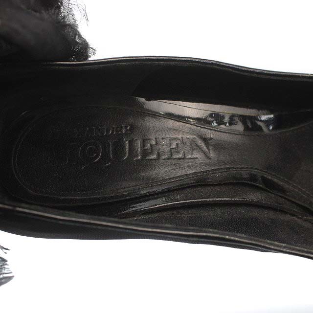 Alexander McQueen(アレキサンダーマックイーン)のアレキサンダーマックイーン ストラップサンダル フリル ハイヒール 37 黒 レディースの靴/シューズ(サンダル)の商品写真