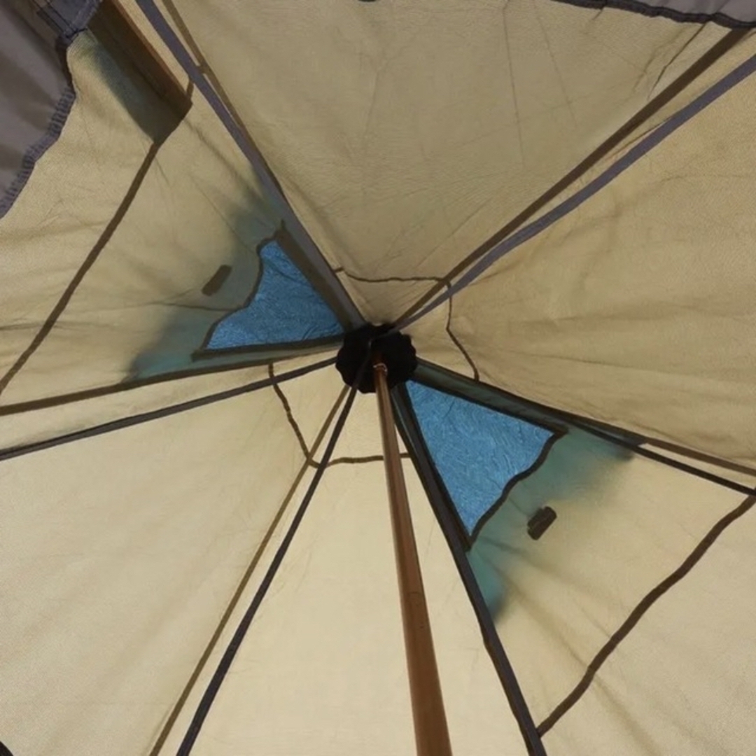 白木/黒塗り 【新品未使用】 ワンポールテント LOGOS Tepee 300セット