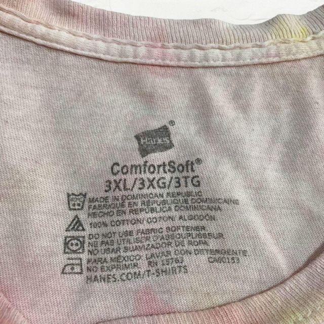JXK ピンク　白 タイダイ柄　ヒッピー　ビッグサイズ　ゆるだぼ Tシャツ メンズのトップス(Tシャツ/カットソー(半袖/袖なし))の商品写真