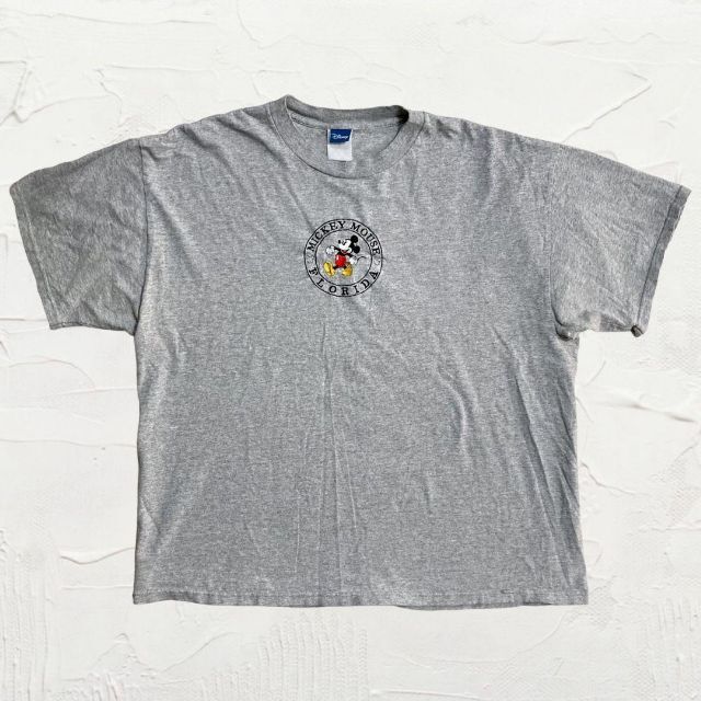 JXH Disney ビンテージ  グレー ディズニー　ミッキー　刺繍 Tシャツ メンズのトップス(Tシャツ/カットソー(半袖/袖なし))の商品写真
