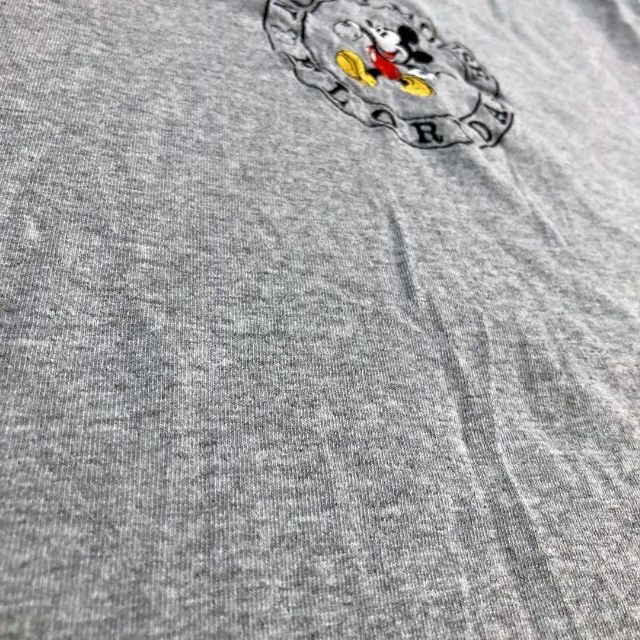 JXH Disney ビンテージ  グレー ディズニー　ミッキー　刺繍 Tシャツ メンズのトップス(Tシャツ/カットソー(半袖/袖なし))の商品写真