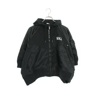 ナイキ(NIKE)のナイキ ×サカイ Sacai  Full zip HD jacket DQ9049-010 ロゴプリントナイロンブルゾン レディース L(ブルゾン)