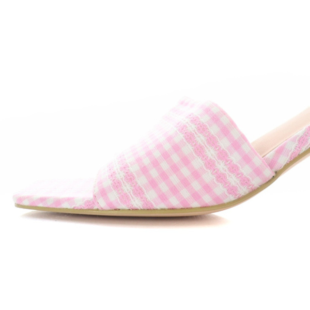 Honey mi Honey(ハニーミーハニー)のハニーミーハニー サンダル ミュール S 22.5-23cm 白 ピンク レディースの靴/シューズ(ミュール)の商品写真
