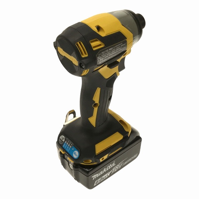 ☆中古品最新型限定色☆makita マキタ 18V 充電式インパクトドライバ TD173DGXFY 黄/イエロー バッテリー2個(6.0Ah)充電器  ケース 69869