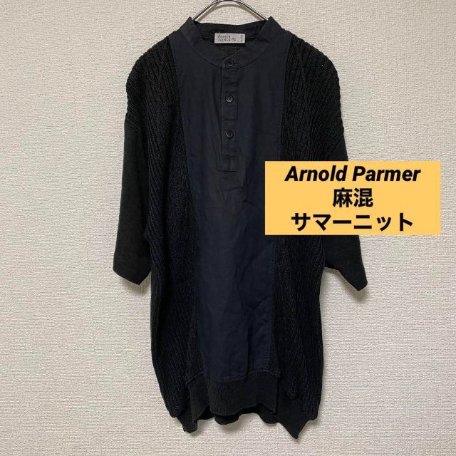 Arnold Palmer(アーノルドパーマー)の2688 アーノルドパーマー サマーニット トップス カットソー ボタン 麻混 レディースのトップス(カットソー(半袖/袖なし))の商品写真