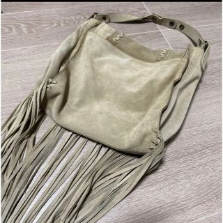 IENA - IENAで購入great by sandieフリンジ皮革ベージュスエードバッグ