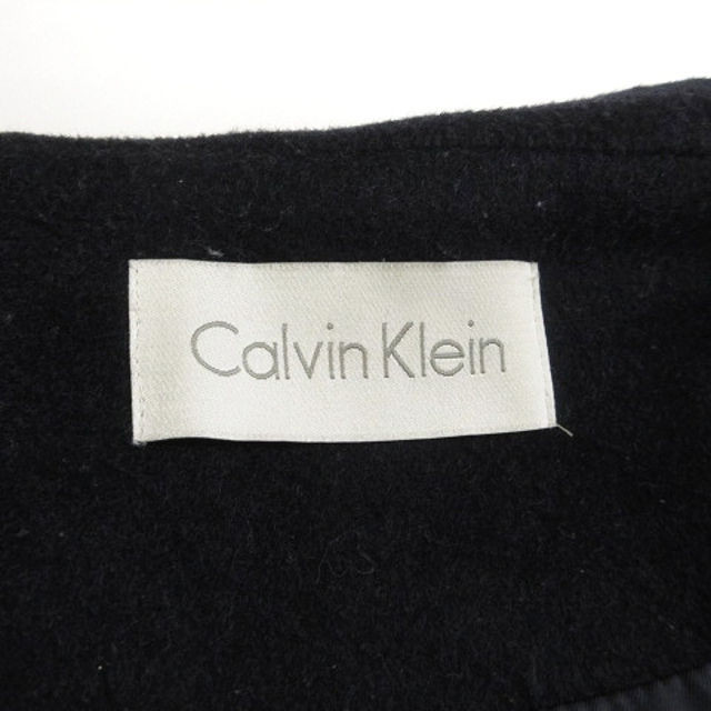 Calvin Klein(カルバンクライン)のカルバンクライン フーデットコート ウール カシミヤ混 無地 紺 40 ■SM0 レディースのジャケット/アウター(その他)の商品写真