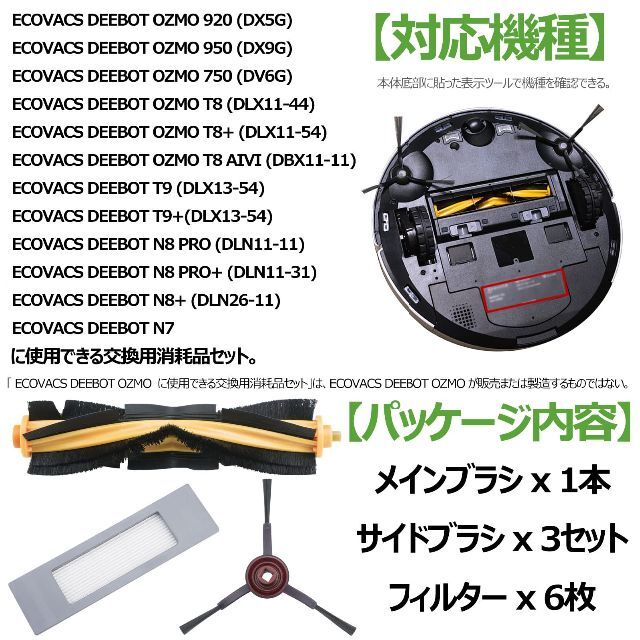 BBT T9 フィルター T8 ブラシ N7 サイドブラシ N8 PRO メインの通販 by