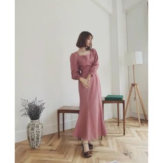 スナイデル(SNIDEL)のpui／Amore dress pink(ロングワンピース/マキシワンピース)