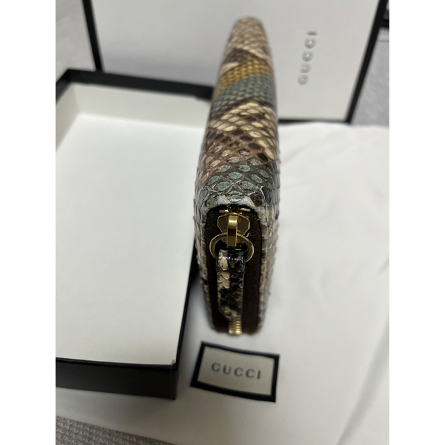 美品 GUCCI グッチ 長財布 ラウンド プチマーモント パイソン GG 蛇-