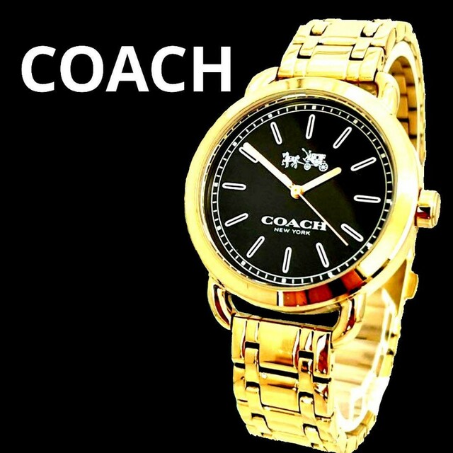 COACH コーチ時計　レディース腕時計　ブラック　ゴールド　人気 | フリマアプリ ラクマ