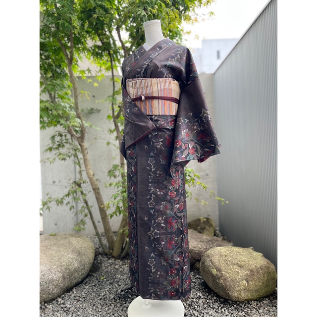 大島紬 花柄