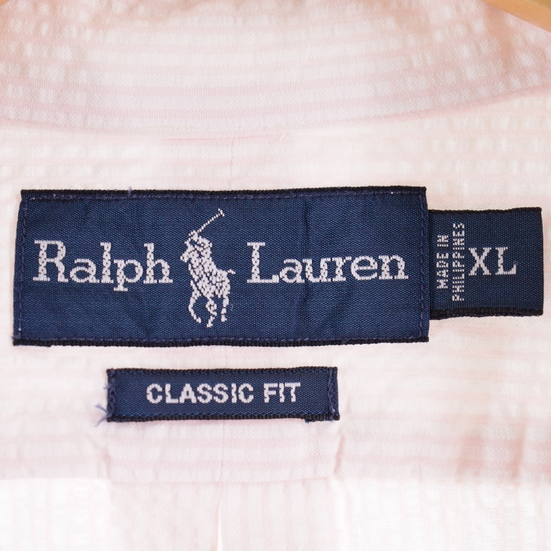 Ralph Lauren(ラルフローレン)の古着 ラルフローレン Ralph Lauren CLASSIC FIT クラシックフィット 半袖 ボタンダウン ストライプシャツ メンズXXL /eaa333805 メンズのトップス(シャツ)の商品写真