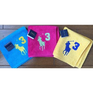 ポロラルフローレン(POLO RALPH LAUREN)の【新品】ラルフローレン ビッグポニー タオルハンカチ ハンカチ 3枚組 ポロ ラ(ハンカチ)