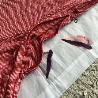 miumiu - 【美品】MIU MIU サマーニットワンピース 白襟 赤