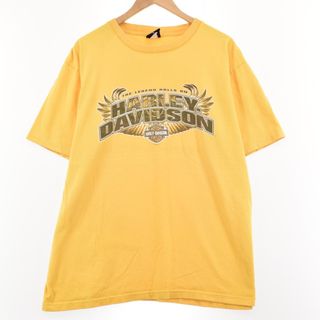 ハーレーダビッドソン(Harley Davidson)の古着 ハーレーダビッドソン Harley-Davidson 両面プリント モーターサイクル バイクTシャツ USA製 メンズXL /eaa313938(Tシャツ/カットソー(半袖/袖なし))